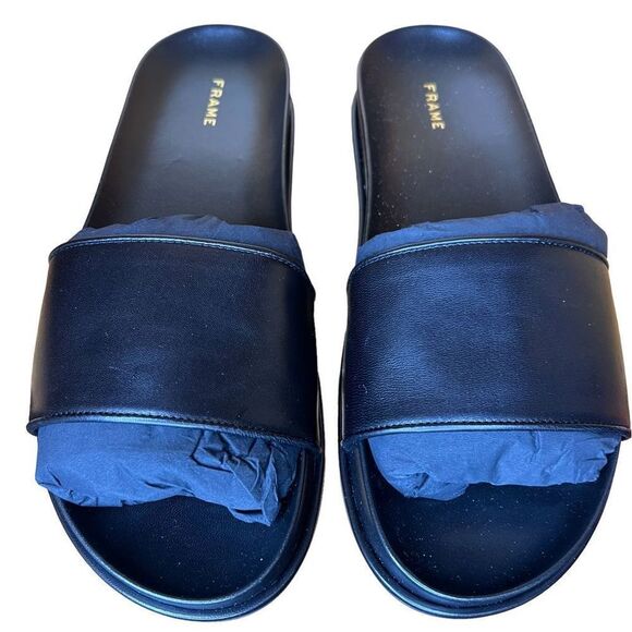 Frame Le Osborne Noir Black Slide NWB Size 39 8 1/2 - Picture 7 of 11